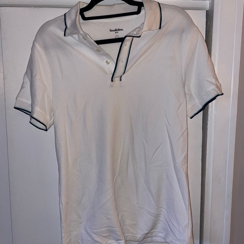 Polo, white, good fellow brand, size small